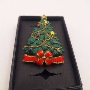 Vintage Christmas Tree Pin / Brooch AGC
